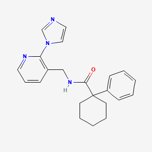 molecular formula C22H24N4O B5924845 N-{[2-(1H-imidazol-1-yl)pyridin-3-yl]methyl}-1-phenylcyclohexanecarboxamide 