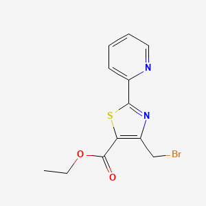 molecular formula C12H11BrN2O2S B592498 Ethyl 2-(2-pyridyl)-4-(bromomethyl)-thiazole-5-carboxylate CAS No. 1138444-37-7