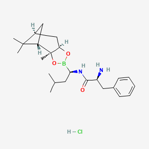 molecular formula C24H38BClN2O3 B592503 (alphaS)-alpha-Amino-N-[(1R)-1-[(3aS,4S,6S,7aR)-hexahydro-3a,5,5-trimethyl-4,6-methano-1,3,2-benzodioxaborol-2-yl]-3-methylbutyl]benzenepropanamide hydrochloride CAS No. 205393-21-1