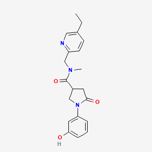 molecular formula C20H23N3O3 B5925062 N-[(5-ethylpyridin-2-yl)methyl]-1-(3-hydroxyphenyl)-N-methyl-5-oxopyrrolidine-3-carboxamide 