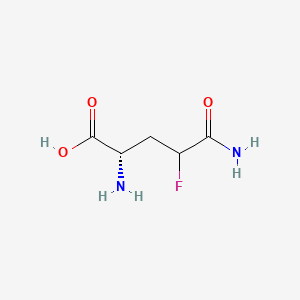 molecular formula C5H9FN2O3 B592507 Glutamine, 4-fluoro- CAS No. 10056-70-9