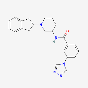 molecular formula C23H25N5O B5925087 N-[1-(2,3-dihydro-1H-inden-2-yl)-3-piperidinyl]-3-(4H-1,2,4-triazol-4-yl)benzamide 
