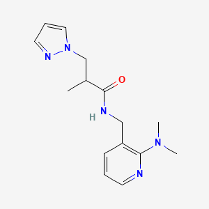 molecular formula C15H21N5O B5925121 N-{[2-(dimethylamino)pyridin-3-yl]methyl}-2-methyl-3-(1H-pyrazol-1-yl)propanamide 