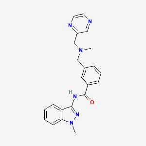 molecular formula C22H22N6O B5925149 N-(1-methyl-1H-indazol-3-yl)-3-{[methyl(pyrazin-2-ylmethyl)amino]methyl}benzamide 