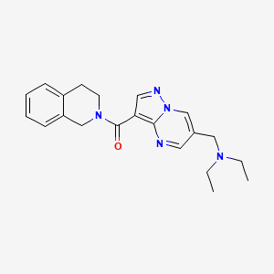 molecular formula C21H25N5O B5925209 N-{[3-(3,4-dihydroisoquinolin-2(1H)-ylcarbonyl)pyrazolo[1,5-a]pyrimidin-6-yl]methyl}-N-ethylethanamine 