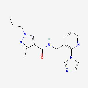 molecular formula C17H20N6O B5925242 N-{[2-(1H-imidazol-1-yl)pyridin-3-yl]methyl}-3-methyl-1-propyl-1H-pyrazole-4-carboxamide 