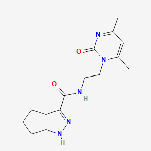 molecular formula C15H19N5O2 B5925301 N-[2-(4,6-dimethyl-2-oxopyrimidin-1(2H)-yl)ethyl]-1,4,5,6-tetrahydrocyclopenta[c]pyrazole-3-carboxamide 