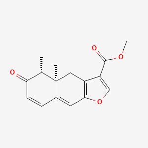molecular formula C16H16O4 B592533 methyl (4aR,5R)-4a,5-dimethyl-6-oxo-4,5-dihydrobenzo[f][1]benzofuran-3-carboxylate CAS No. 10208-62-5