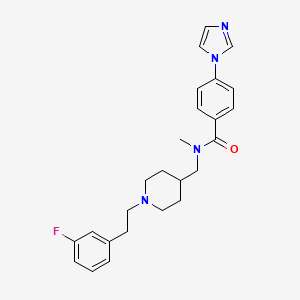 molecular formula C25H29FN4O B5925350 N-({1-[2-(3-fluorophenyl)ethyl]-4-piperidinyl}methyl)-4-(1H-imidazol-1-yl)-N-methylbenzamide 