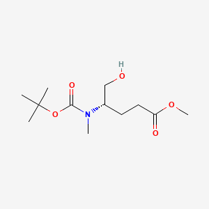 molecular formula C12H23NO5 B592551 methyl (4S)-5-hydroxy-4-[methyl-[(2-methylpropan-2-yl)oxycarbonyl]amino]pentanoate CAS No. 130205-54-8