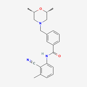 molecular formula C22H25N3O2 B5925518 N-(2-cyano-3-methylphenyl)-3-{[(2R*,6S*)-2,6-dimethylmorpholin-4-yl]methyl}benzamide 