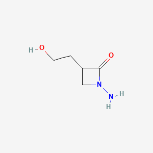 molecular formula C5H10N2O2 B592553 1-Amino-3-(2-hydroxyethyl)azetidin-2-one CAS No. 130065-35-9