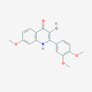 molecular formula C18H17NO5 B059256 2-(3,4-Dimethoxyphenyl)-3-hydroxy-7-methoxyquinolin-4(1H)-one CAS No. 1313738-75-8