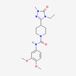molecular formula C19H27N5O4 B5925620 N-(3,4-dimethoxyphenyl)-4-(4-ethyl-1-methyl-5-oxo-4,5-dihydro-1H-1,2,4-triazol-3-yl)piperidine-1-carboxamide 