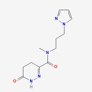 molecular formula C12H17N5O2 B5925653 N-methyl-6-oxo-N-[3-(1H-pyrazol-1-yl)propyl]-1,4,5,6-tetrahydropyridazine-3-carboxamide 