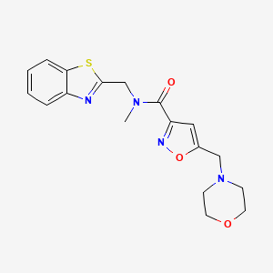 molecular formula C18H20N4O3S B5925762 N-(1,3-benzothiazol-2-ylmethyl)-N-methyl-5-(morpholin-4-ylmethyl)isoxazole-3-carboxamide 