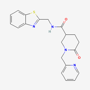 molecular formula C20H20N4O2S B5925768 N-(1,3-benzothiazol-2-ylmethyl)-6-oxo-1-(pyridin-2-ylmethyl)piperidine-3-carboxamide 