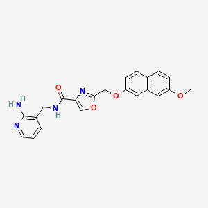 molecular formula C22H20N4O4 B5925796 N-[(2-aminopyridin-3-yl)methyl]-2-{[(7-methoxy-2-naphthyl)oxy]methyl}-1,3-oxazole-4-carboxamide 
