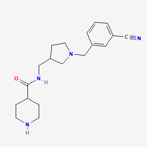 molecular formula C19H26N4O B5925863 N-{[1-(3-cyanobenzyl)-3-pyrrolidinyl]methyl}-4-piperidinecarboxamide dihydrochloride 