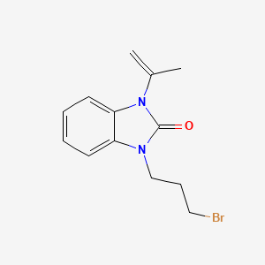 molecular formula C13H15BrN2O B592590 1-(3-Bromopropyl)-1,3-dihydro-3-(1-methylethenyl)-2H-benzimidazol-2-one CAS No. 864267-63-0