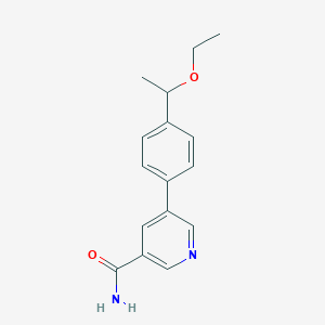 molecular formula C16H18N2O2 B5925905 5-[4-(1-ethoxyethyl)phenyl]nicotinamide 