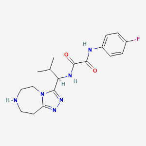 molecular formula C18H23FN6O2 B5925970 N-(4-fluorophenyl)-N'-[2-methyl-1-(6,7,8,9-tetrahydro-5H-[1,2,4]triazolo[4,3-d][1,4]diazepin-3-yl)propyl]ethanediamide 