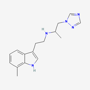 molecular formula C16H21N5 B5925995 N-[2-(7-methyl-1H-indol-3-yl)ethyl]-1-(1H-1,2,4-triazol-1-yl)propan-2-amine 