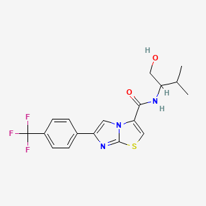 molecular formula C18H18F3N3O2S B5926021 N-[1-(hydroxymethyl)-2-methylpropyl]-6-[4-(trifluoromethyl)phenyl]imidazo[2,1-b][1,3]thiazole-3-carboxamide 