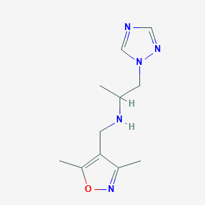 molecular formula C11H17N5O B5926027 N-[(3,5-dimethylisoxazol-4-yl)methyl]-1-(1H-1,2,4-triazol-1-yl)propan-2-amine 