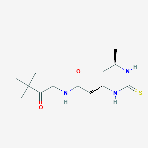 molecular formula C13H23N3O2S B5926054 N-(3,3-dimethyl-2-oxobutyl)-2-[(4S*,6R*)-6-methyl-2-thioxohexahydropyrimidin-4-yl]acetamide 