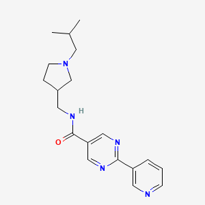 molecular formula C19H25N5O B5926072 N-[(1-isobutylpyrrolidin-3-yl)methyl]-2-pyridin-3-ylpyrimidine-5-carboxamide 