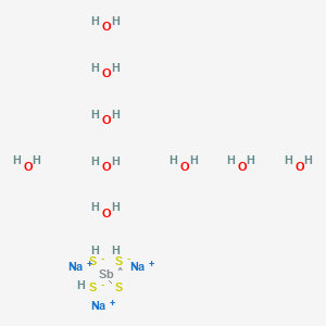 molecular formula H21Na3O9S4Sb B592610 Sodium thioantimonate nonahydrate CAS No. 10101-91-4