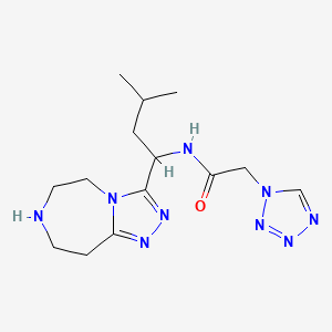 molecular formula C14H23N9O B5926166 N-[3-methyl-1-(6,7,8,9-tetrahydro-5H-[1,2,4]triazolo[4,3-d][1,4]diazepin-3-yl)butyl]-2-(1H-tetrazol-1-yl)acetamide 