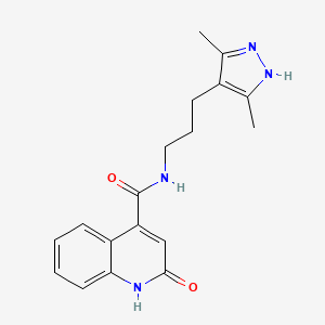 molecular formula C18H20N4O2 B5926179 N-[3-(3,5-dimethyl-1H-pyrazol-4-yl)propyl]-2-oxo-1,2-dihydroquinoline-4-carboxamide 