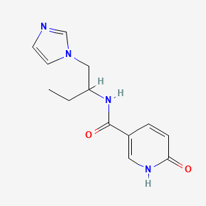 molecular formula C13H16N4O2 B5926187 N-[1-(1H-imidazol-1-ylmethyl)propyl]-6-oxo-1,6-dihydropyridine-3-carboxamide 