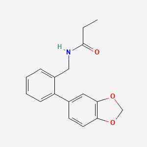 molecular formula C17H17NO3 B5926240 N-[2-(1,3-benzodioxol-5-yl)benzyl]propanamide 