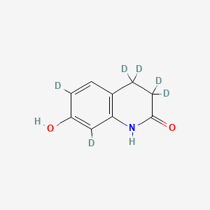 molecular formula C9H9NO2 B592632 3,4-Dihydro-7-hydroxyquinoline-2(1H)-one-d6 CAS No. 1215336-37-0
