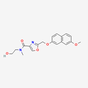 molecular formula C19H20N2O5 B5926355 N-(2-hydroxyethyl)-2-{[(7-methoxy-2-naphthyl)oxy]methyl}-N-methyl-1,3-oxazole-4-carboxamide 