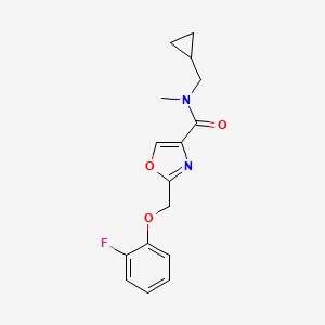 molecular formula C16H17FN2O3 B5926452 N-(cyclopropylmethyl)-2-[(2-fluorophenoxy)methyl]-N-methyl-1,3-oxazole-4-carboxamide 