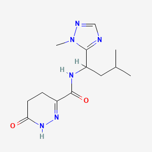 molecular formula C13H20N6O2 B5926465 N-[3-methyl-1-(1-methyl-1H-1,2,4-triazol-5-yl)butyl]-6-oxo-1,4,5,6-tetrahydropyridazine-3-carboxamide 