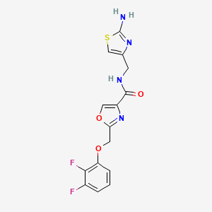 molecular formula C15H12F2N4O3S B5926703 N-[(2-amino-1,3-thiazol-4-yl)methyl]-2-[(2,3-difluorophenoxy)methyl]-1,3-oxazole-4-carboxamide 