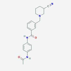 molecular formula C22H24N4O2 B5926771 N-[4-(acetylamino)phenyl]-3-[(3-cyanopiperidin-1-yl)methyl]benzamide 
