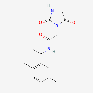 molecular formula C15H19N3O3 B5926829 N-[1-(2,5-dimethylphenyl)ethyl]-2-(2,5-dioxoimidazolidin-1-yl)acetamide 