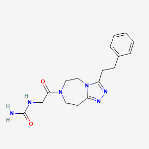 molecular formula C17H22N6O2 B5926883 N-{2-oxo-2-[3-(2-phenylethyl)-5,6,8,9-tetrahydro-7H-[1,2,4]triazolo[4,3-d][1,4]diazepin-7-yl]ethyl}urea 
