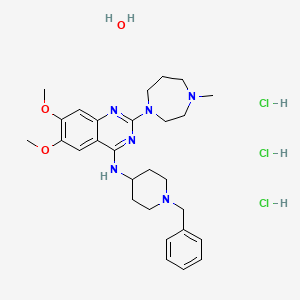 molecular formula C28H43Cl3N6O3 B592690 N-(1-benzylpiperidin-4-yl)-6,7-dimethoxy-2-(4-methyl-1,4-diazepan-1-yl)quinazolin-4-amine;hydrate;trihydrochloride CAS No. 1808255-64-2