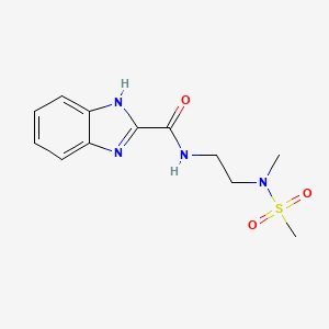 molecular formula C12H16N4O3S B5926930 N-[2-[methyl(methylsulfonyl)amino]ethyl]-1H-benzimidazole-2-carboxamide 