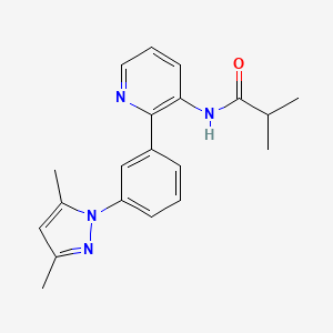 molecular formula C20H22N4O B5927012 N-{2-[3-(3,5-dimethyl-1H-pyrazol-1-yl)phenyl]pyridin-3-yl}-2-methylpropanamide 