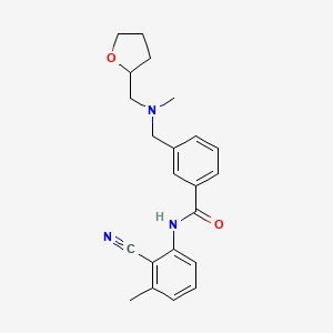 molecular formula C22H25N3O2 B5927016 N-(2-cyano-3-methylphenyl)-3-{[methyl(tetrahydrofuran-2-ylmethyl)amino]methyl}benzamide 