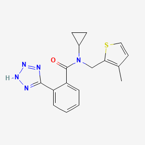 molecular formula C17H17N5OS B5927084 N-cyclopropyl-N-[(3-methyl-2-thienyl)methyl]-2-(1H-tetrazol-5-yl)benzamide 