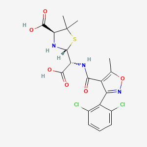 molecular formula C19H19Cl2N3O6S B592714 (4S)-2-(Carboxy(3-(2,6-dichlorophenyl)-5-methylisoxazole-4-carboxamido)methyl)-5,5-dimethylthiazolidine-4-carboxylic acid CAS No. 42947-69-3
